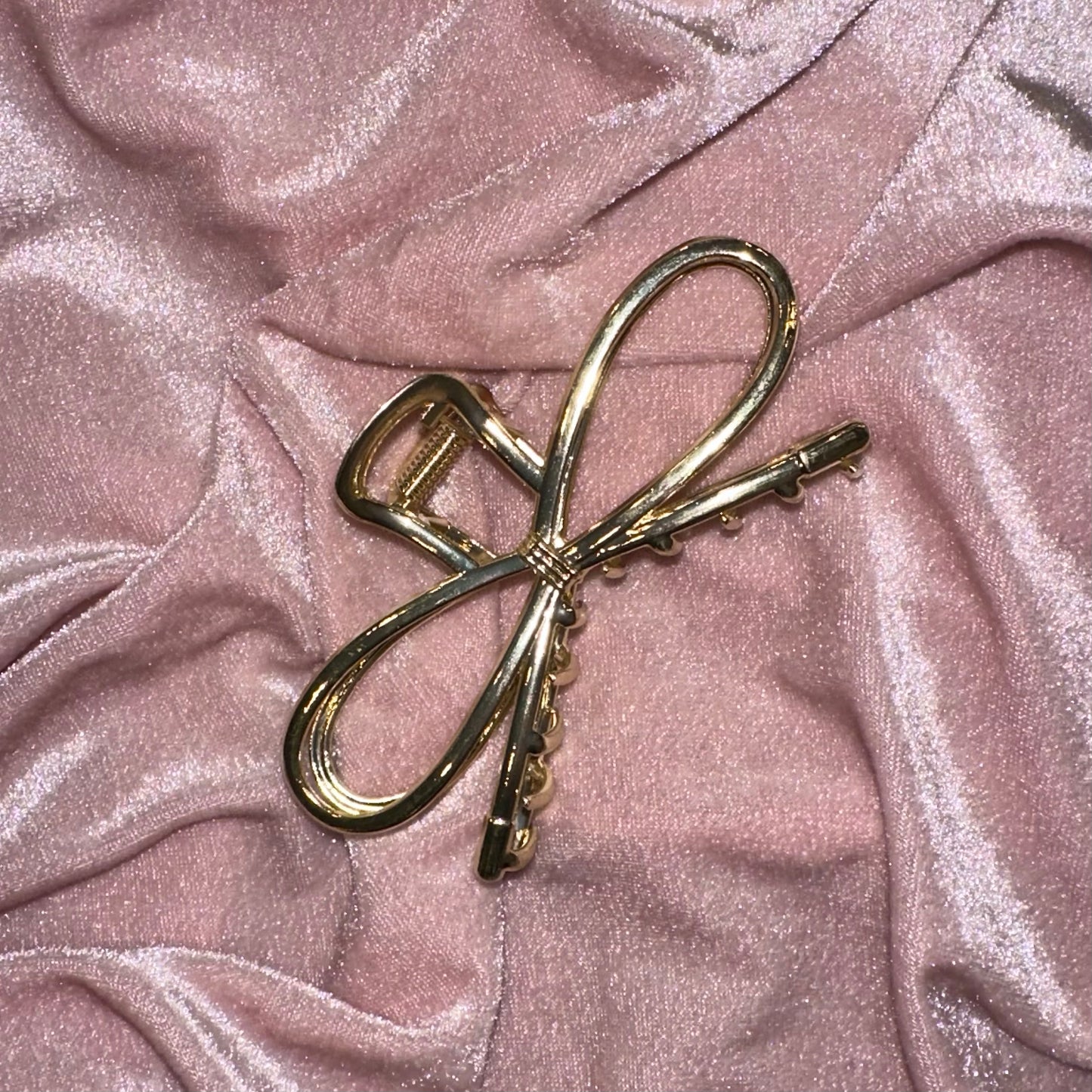 Gold Bow Claw Clip