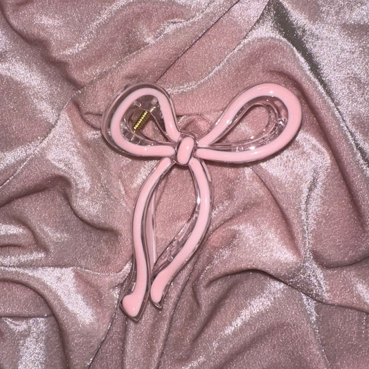 Pink Bow Claw Clip